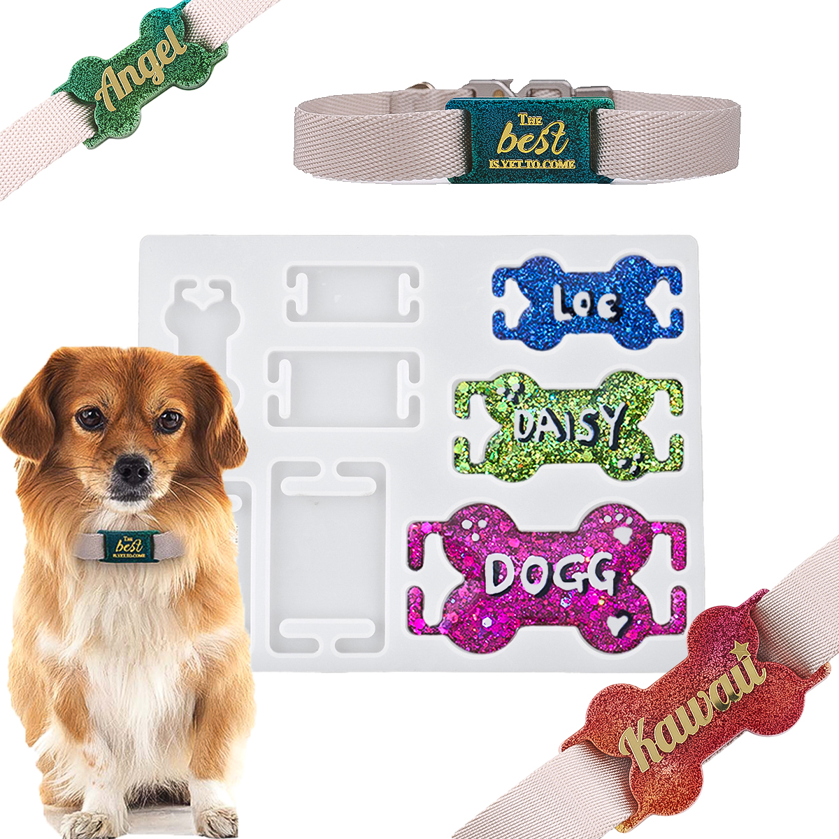 DIY Cat Dog ID Tag Silicone Mo - Name Necklace Custom 리뷰 및 가격