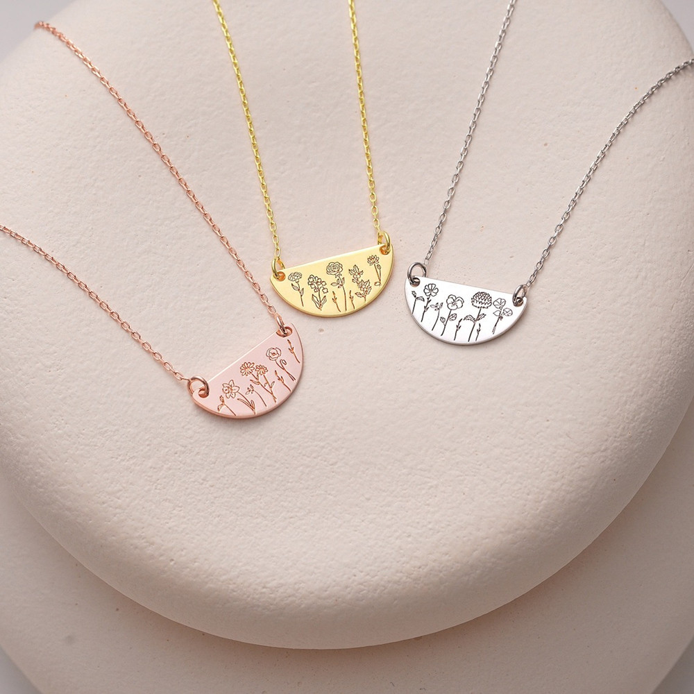 Custom Birth Month Flower Neck - Birth Flower Necklace 리뷰 및 가격