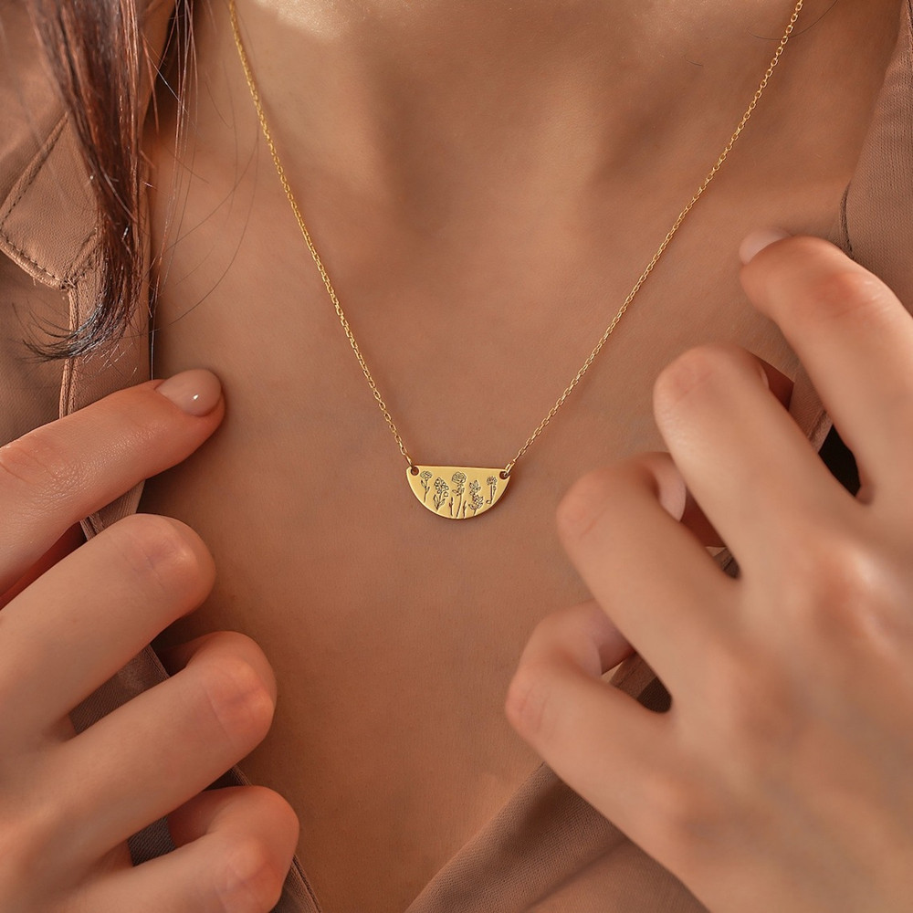Custom Birth Month Flower Neck - Birth Flower Necklace 리뷰 및 가격