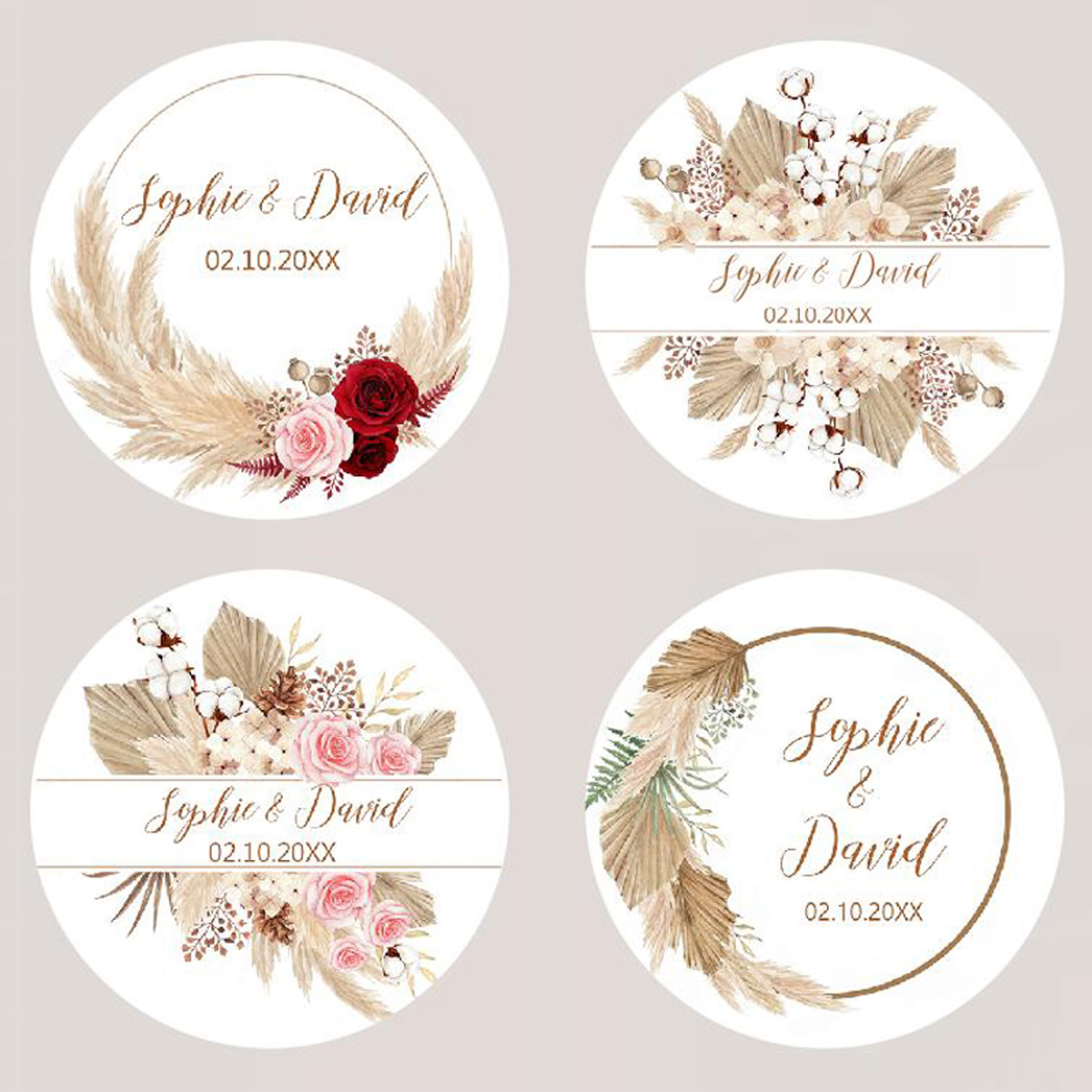 96Pcs Pampas Grass Stickers fo - Personalised Candle Label 리뷰 및 가격