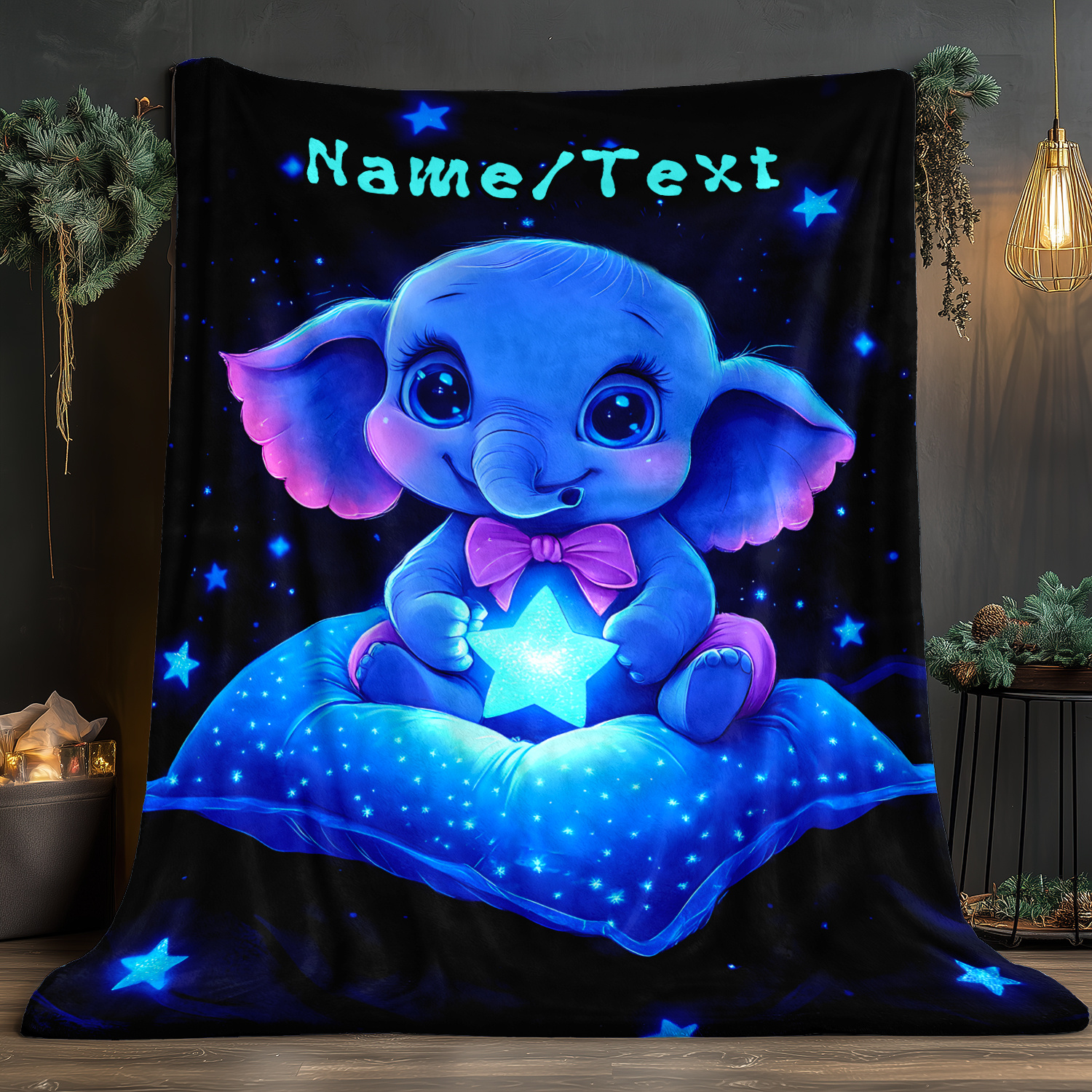 Personalized Cute Blue Elephan - Custom Night Sky 리뷰 및 가격