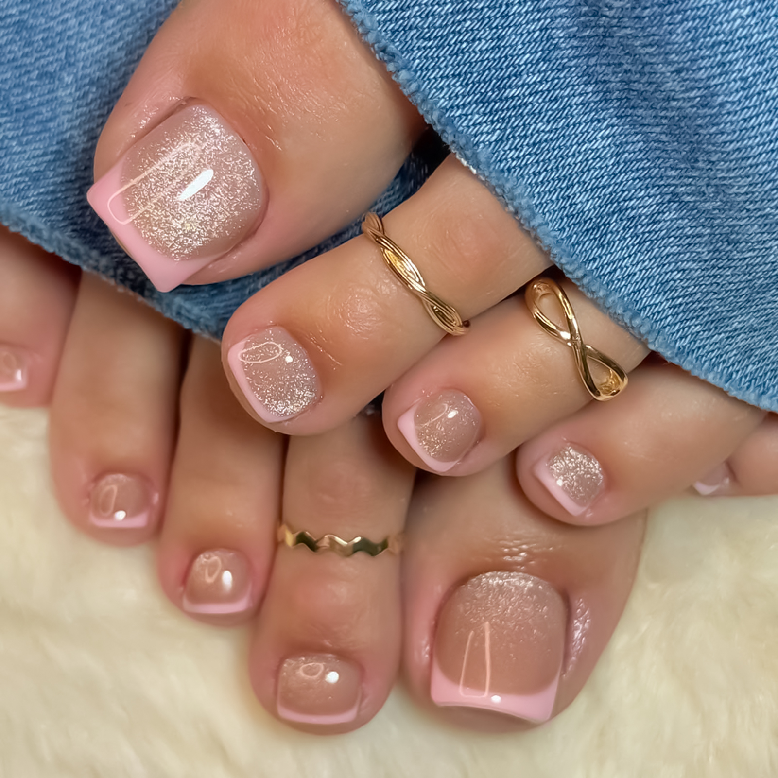 Nude Pink Color Fake Toenails  - Pressed Flower Art 리뷰 및 가격