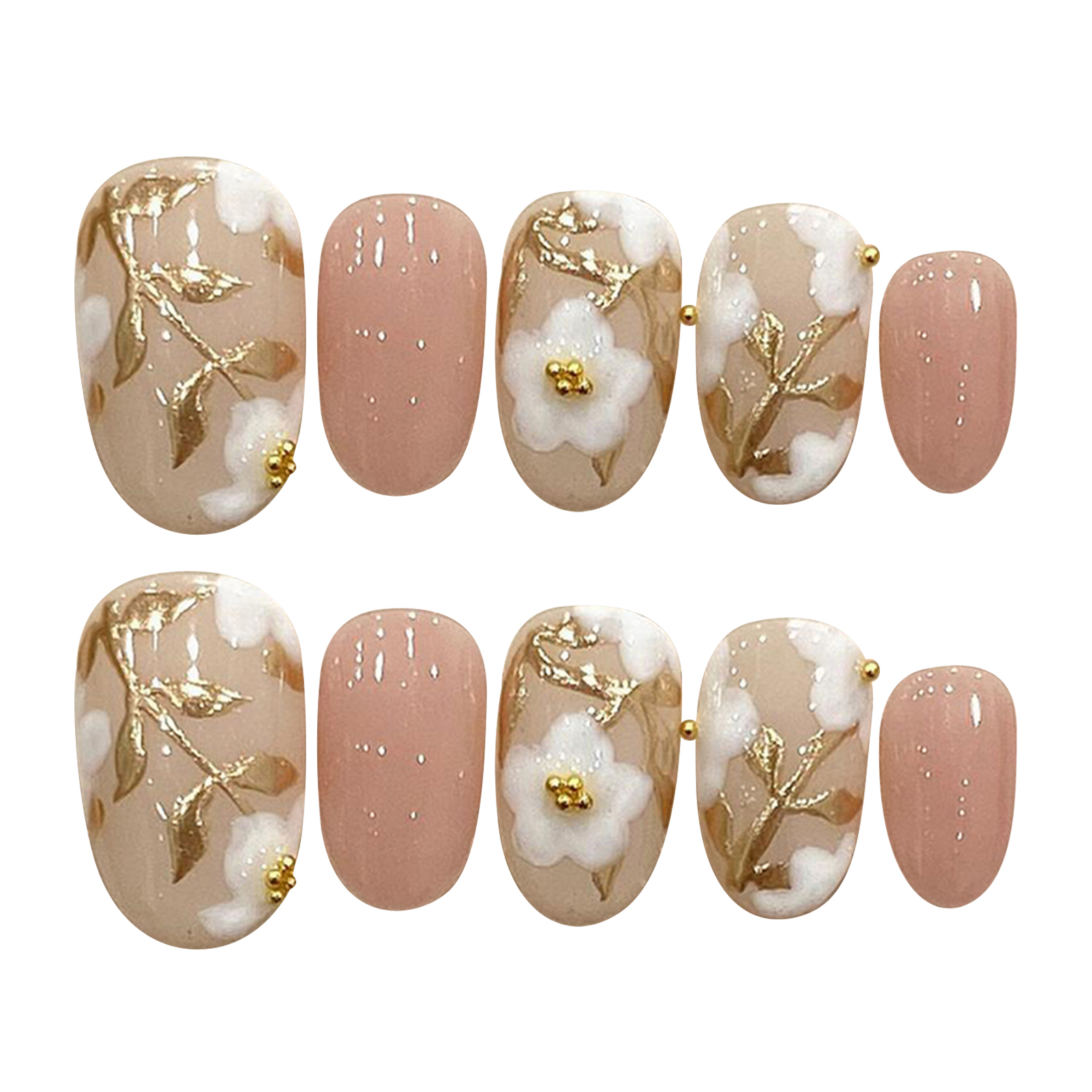 Handmade Press on Nails with W - Pressed Flower Art 리뷰 및 가격