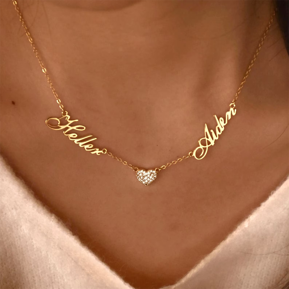 Custom Two Name Necklace For W - Name Necklace Custom 리뷰 및 가격