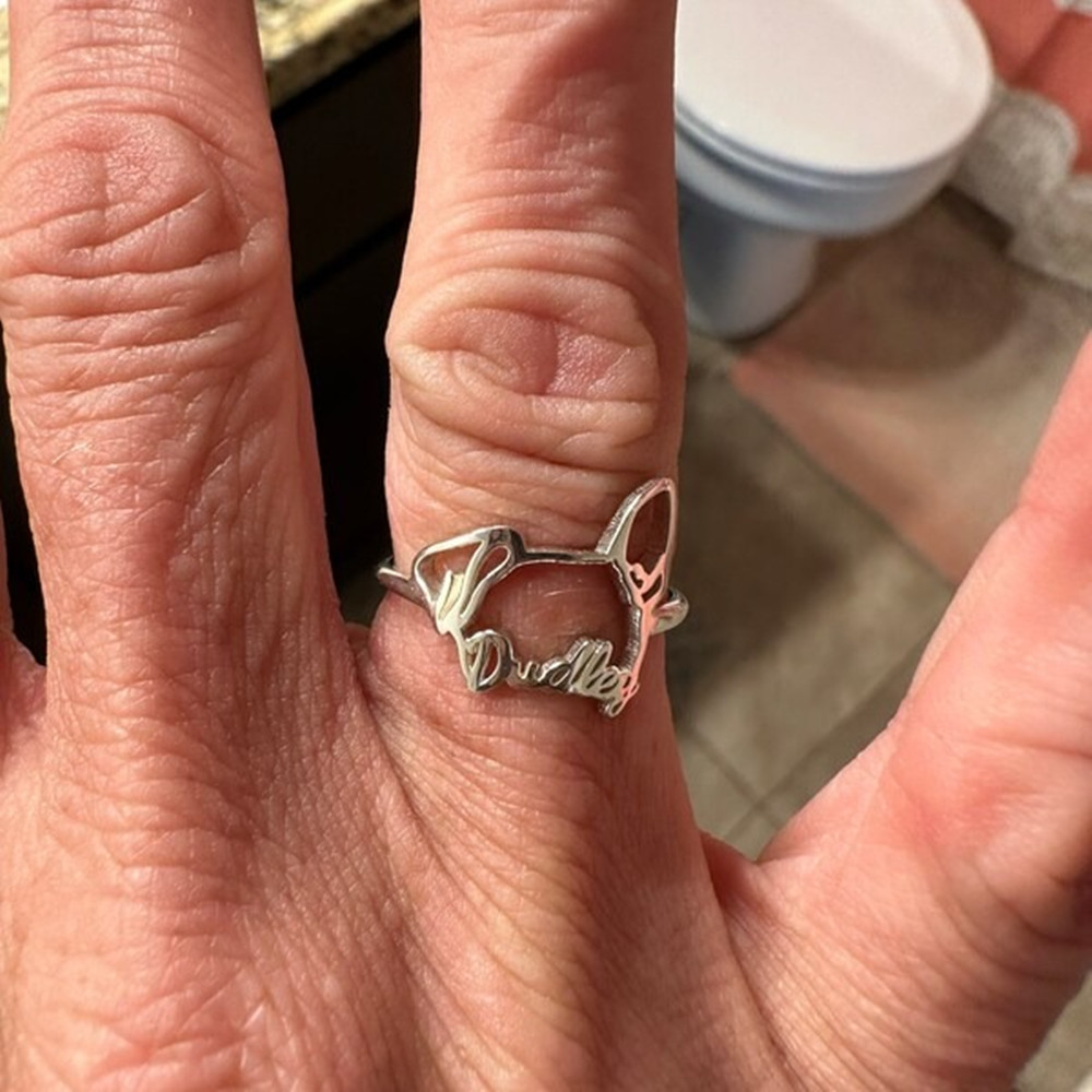 Personalized Dog Cat Ears Ring - Initial Ring Custom 리뷰 및 가격