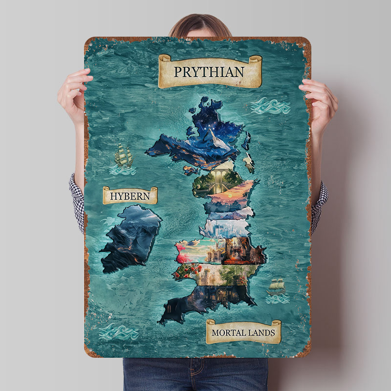 Fantasy Map of Prythian and Hy - Custom Map Poster 리뷰 및 가격