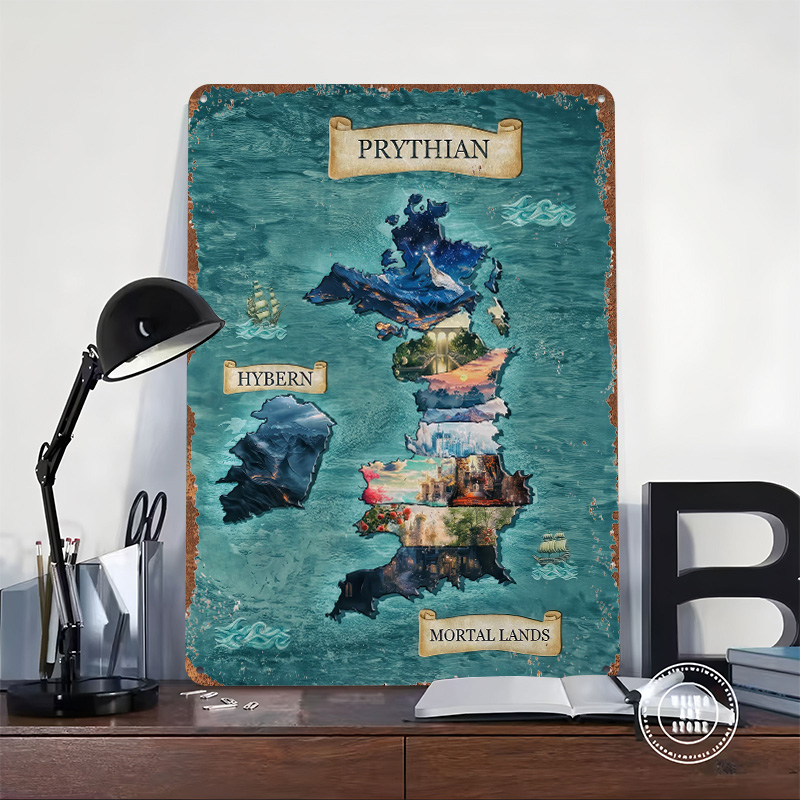 Fantasy Map of Prythian and Hy - Custom Map Poster 리뷰 및 가격