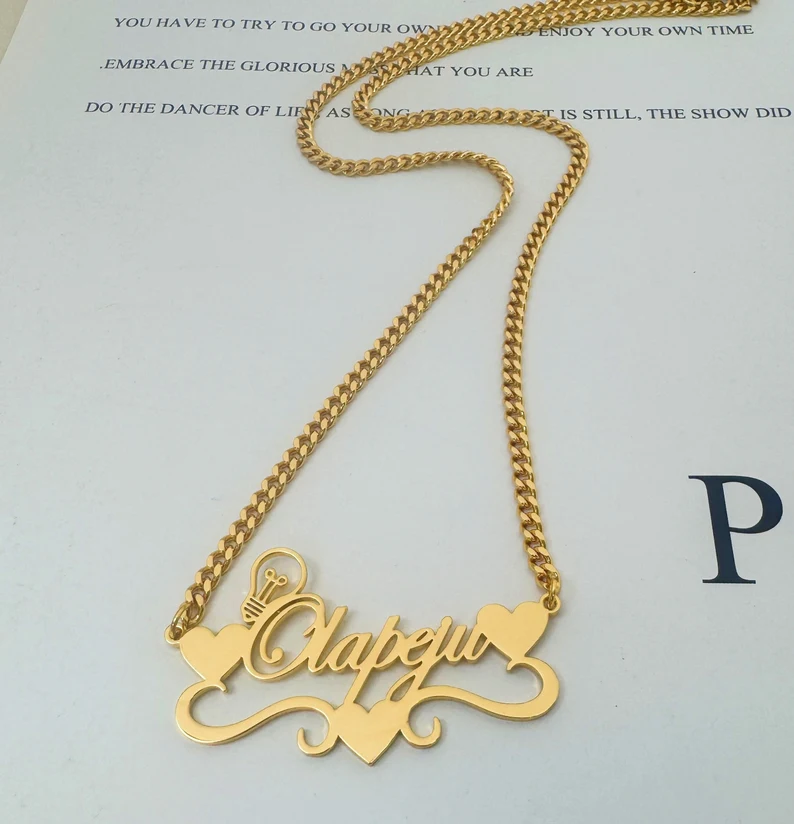 Handcrafted Gold Color Name Ne - Name Necklace Custom 리뷰 및 가격