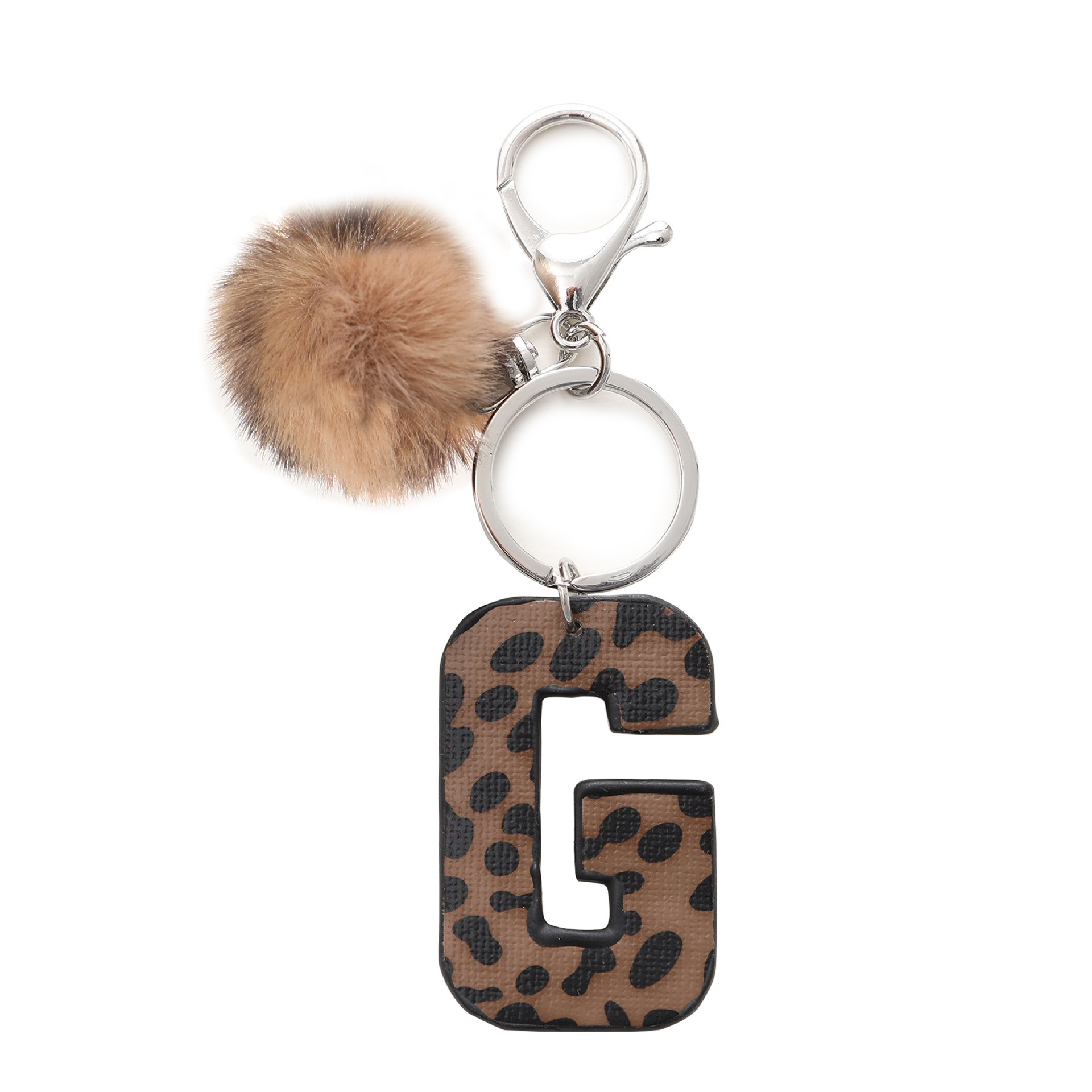 A-M Fashion Leopard Alphabet A - Monogram Keychain Leather 리뷰 및 가격