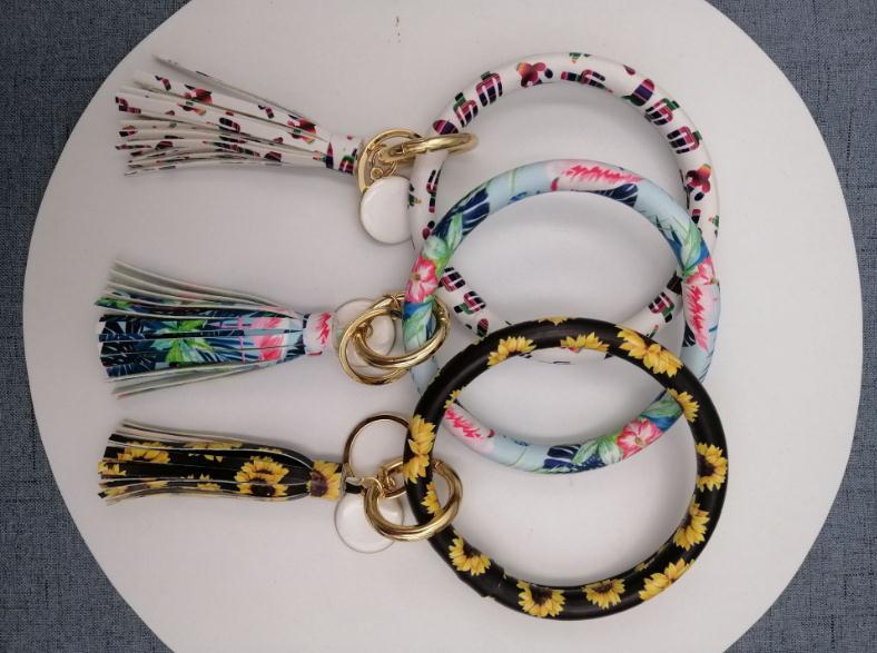 Sunflower Cactus Monogrammed K - Monogram Keychain Leather 리뷰 및 가격