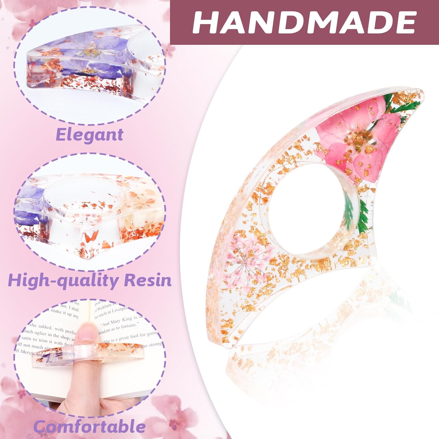 2PCS Thumb Book Page Holder, H - Dried Flower Bookmark 리뷰 및 가격
