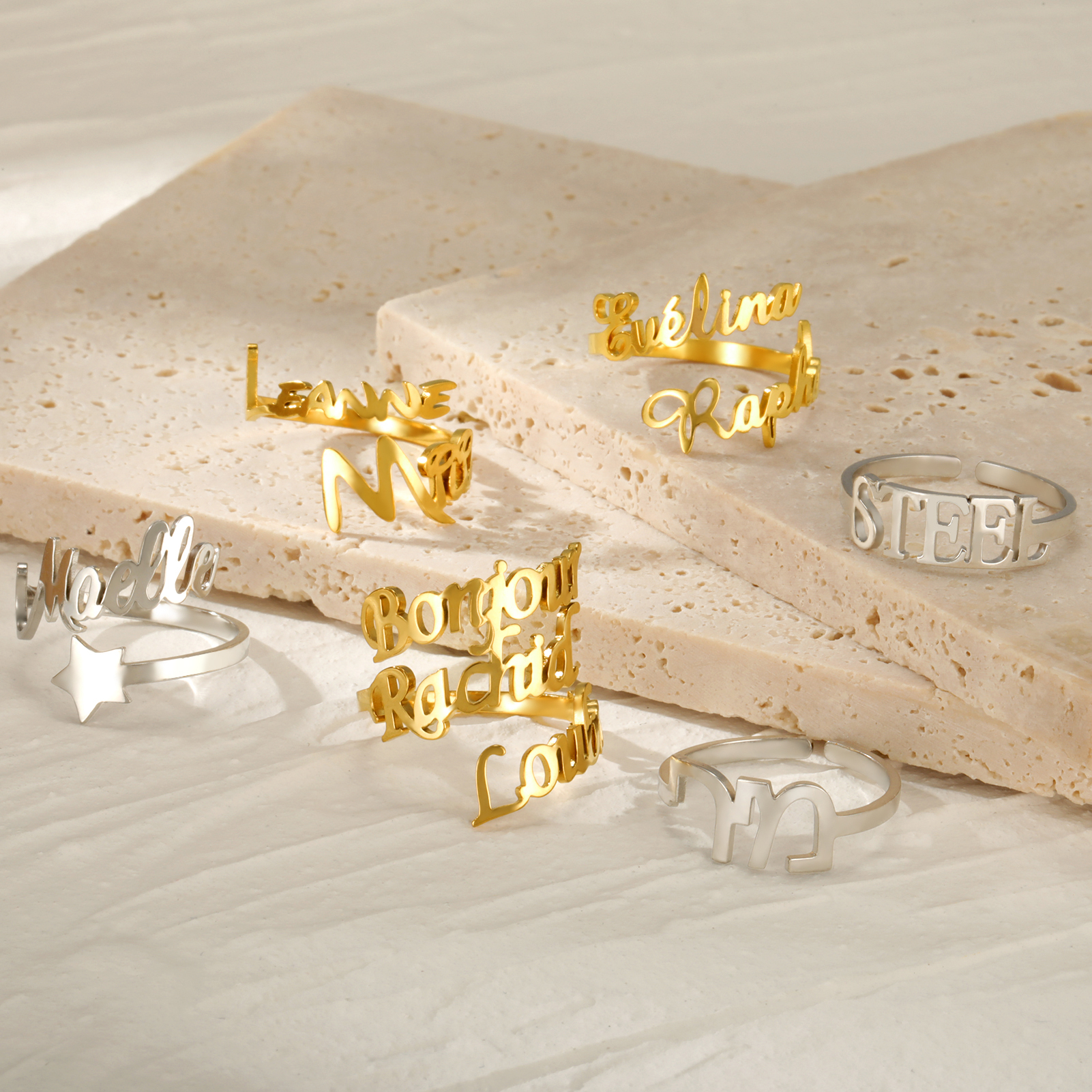 Custom Double Name Rings for W - Initial Ring Custom 리뷰 및 가격