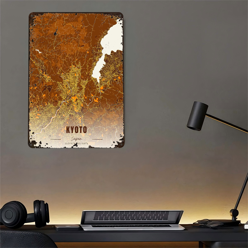 Kyoto Japan Map Art Metal Post - Custom Map Poster 리뷰 및 가격