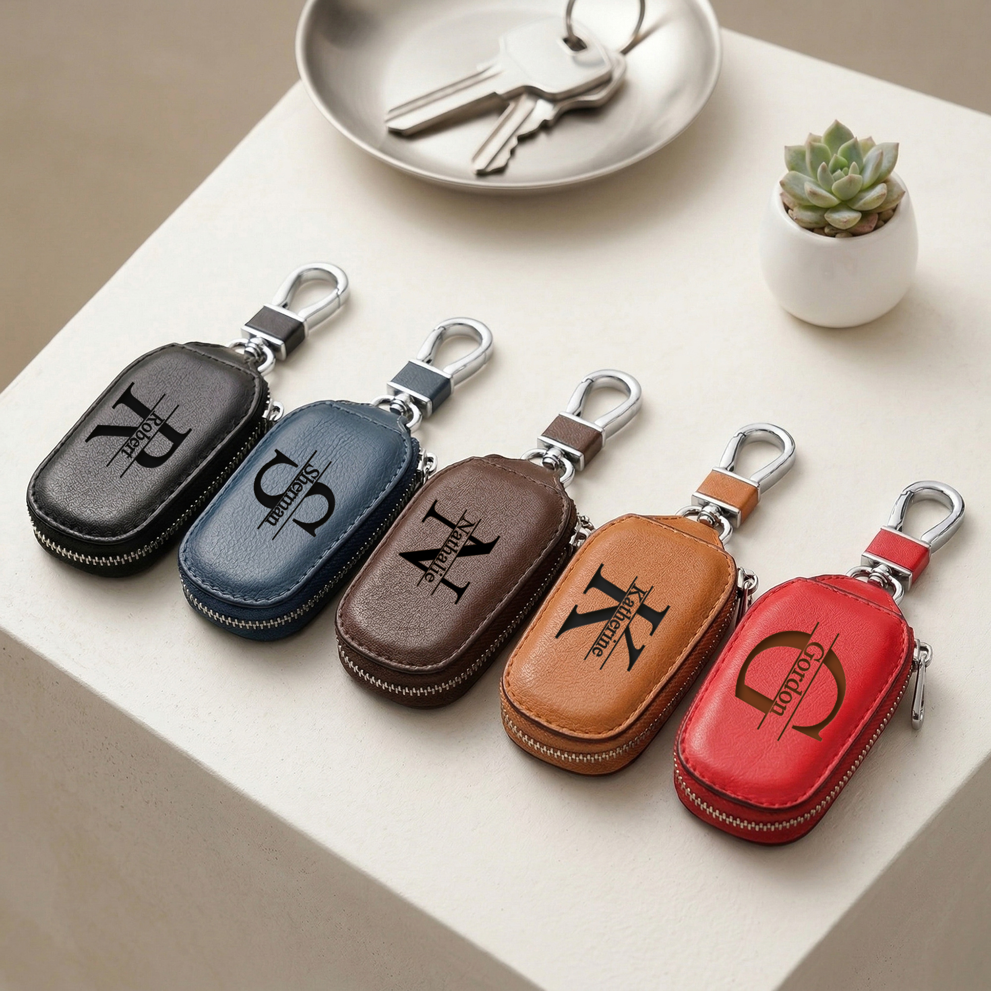 Personalized Custom Zipper Key - Monogram Keychain Leather 리뷰 및 가격