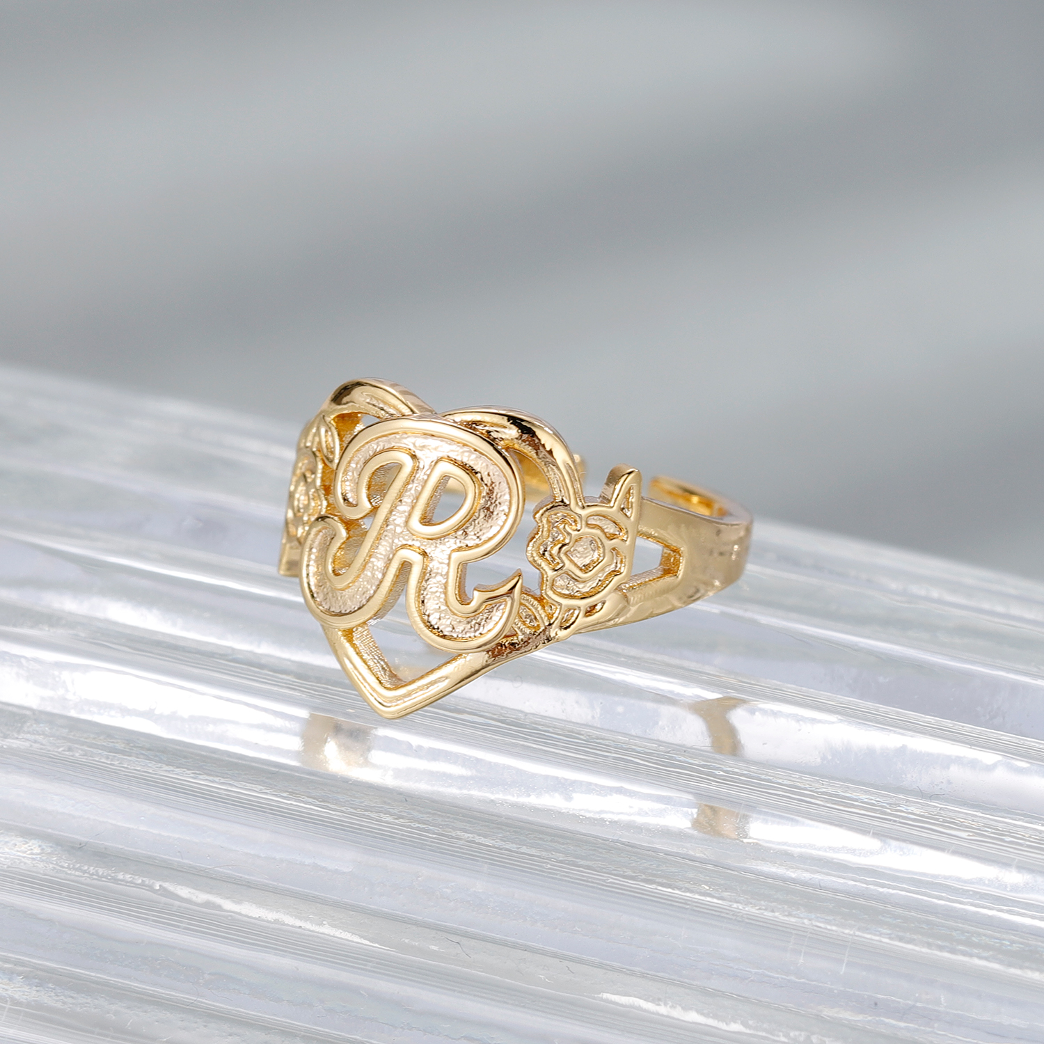 Custom Initials Heart Adjustab - Initial Ring Custom 리뷰 및 가격