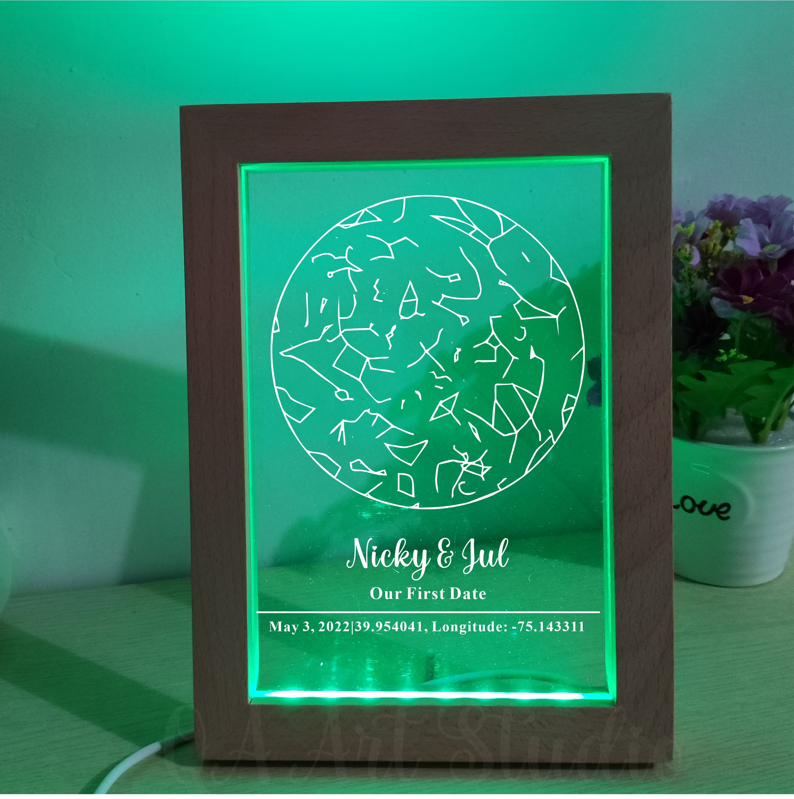 Personalized Wooden Acrylic Ni - Custom Star Map 리뷰 및 가격