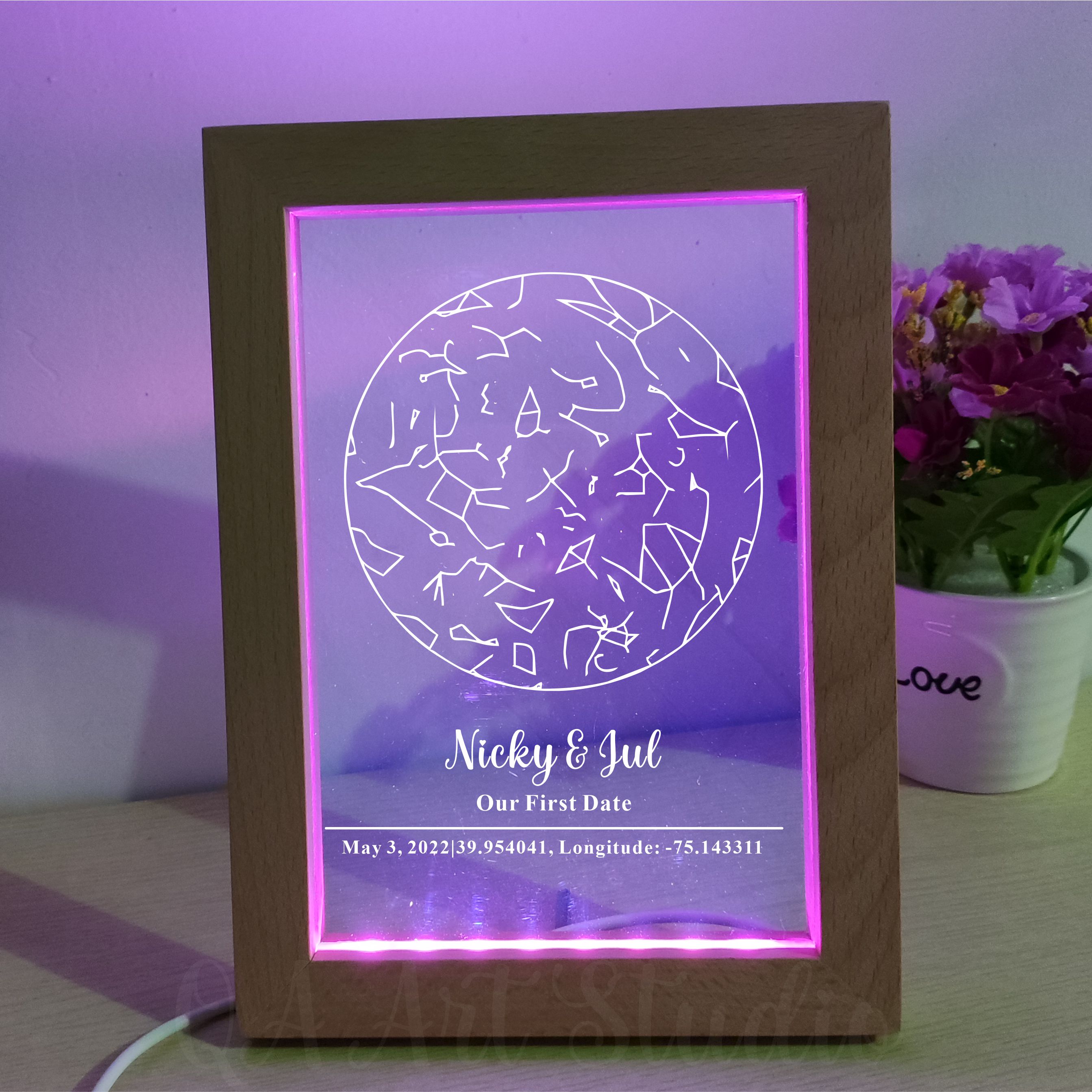 Personalized Wooden Acrylic Ni - Custom Star Map 리뷰 및 가격