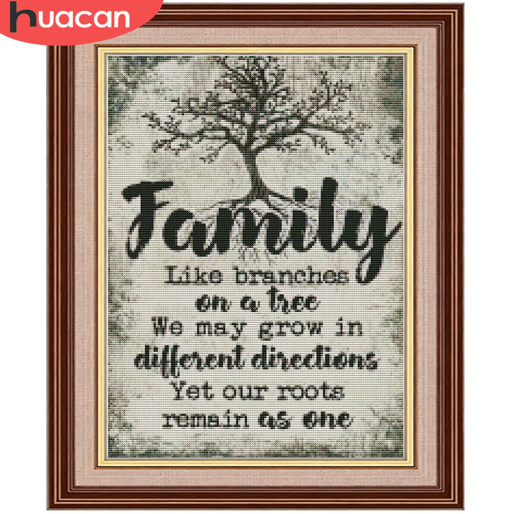 HUACAN  11CT Cross Stitch Comp - Family Tree Print 리뷰 및 가격