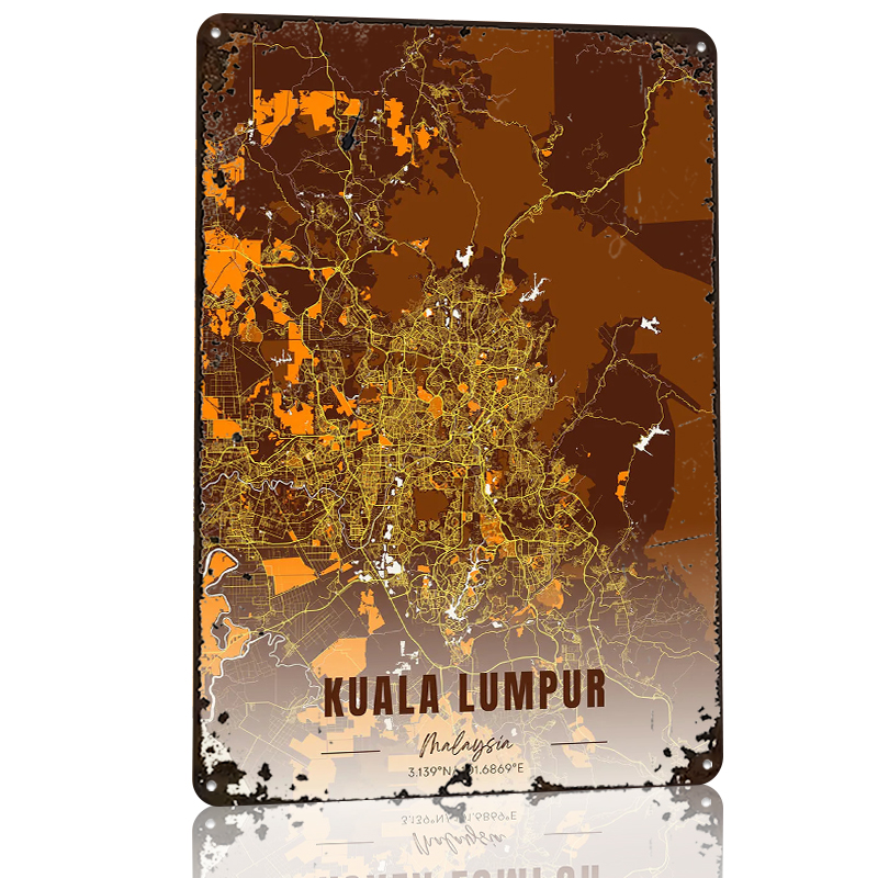 Kuala Lumpur Map Art Printed P - Custom Map Poster 리뷰 및 가격