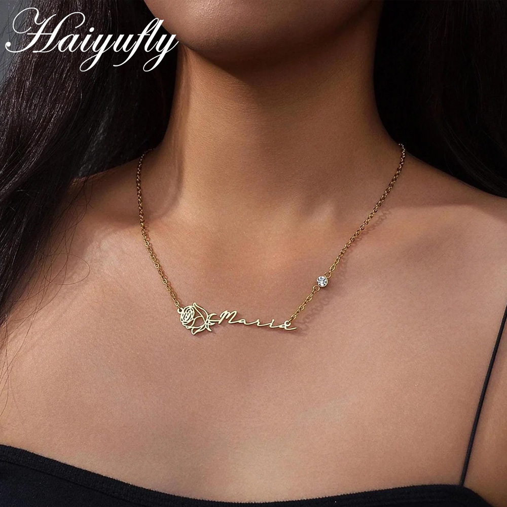 Haiyufly Personalized Custom N - Birth Flower Necklace 리뷰 및 가격