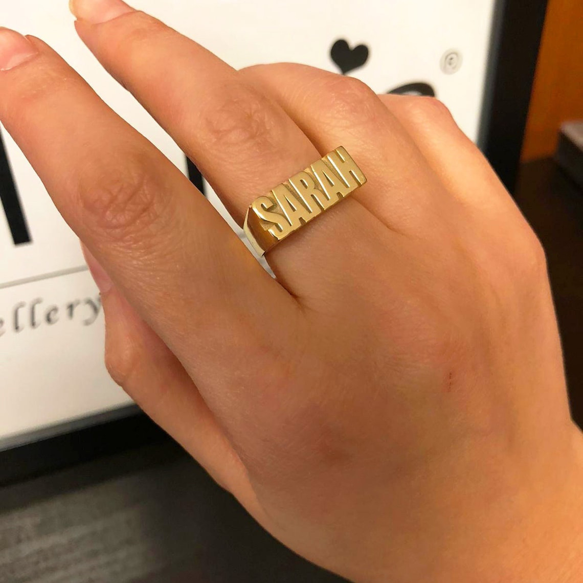 Custom Gold Gothic Rings for M - Initial Ring Custom 리뷰 및 가격