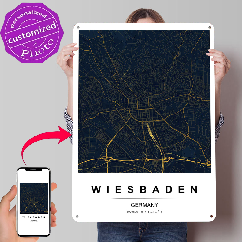 Wiesbaden City Map Printed Pos - Custom Map Poster 리뷰 및 가격