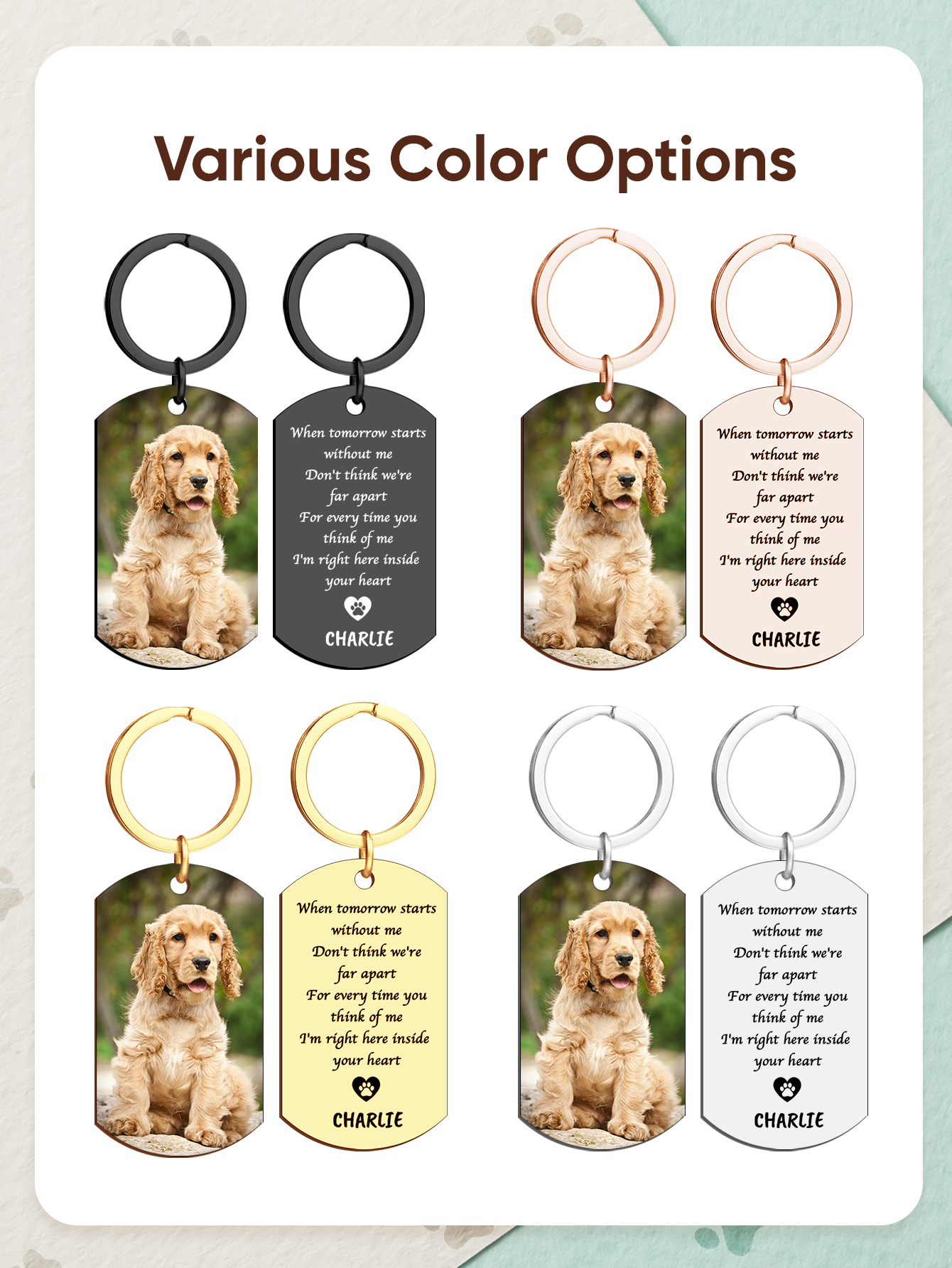 Personalized Pet Photo Keychai - Pet Portrait Custom 리뷰 및 가격
