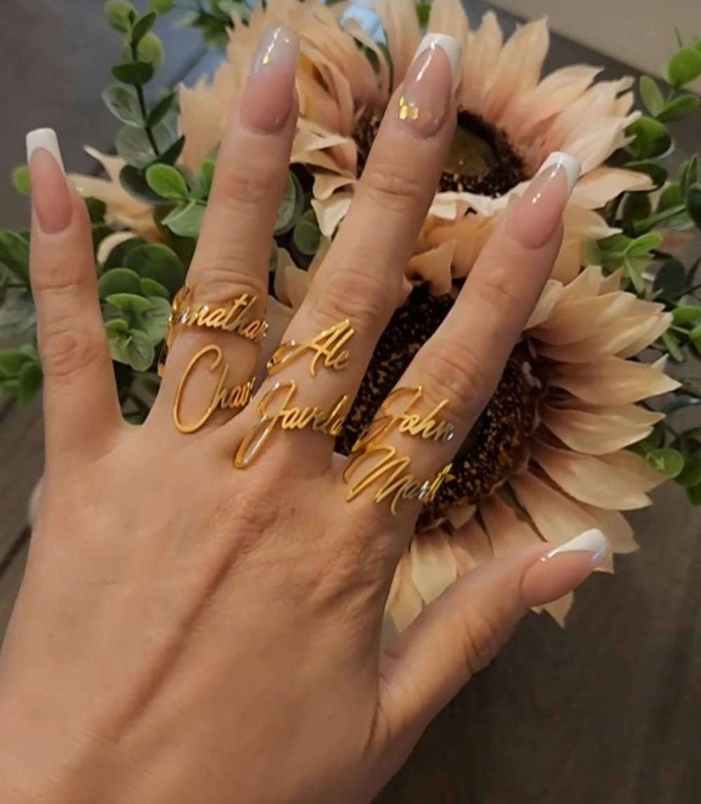 Personalized Custom  Name Ring - Initial Ring Custom 리뷰 및 가격