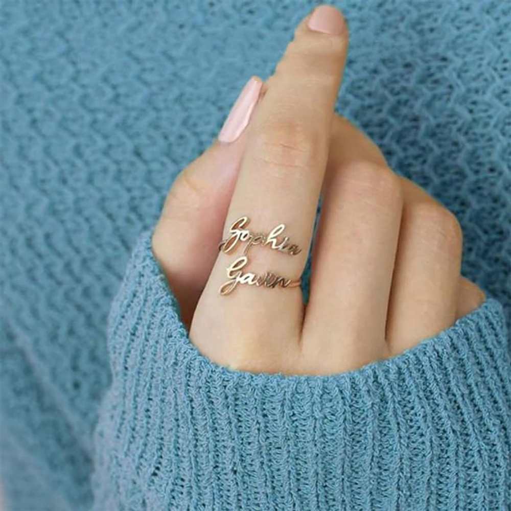Personalized Custom  Name Ring - Initial Ring Custom 리뷰 및 가격