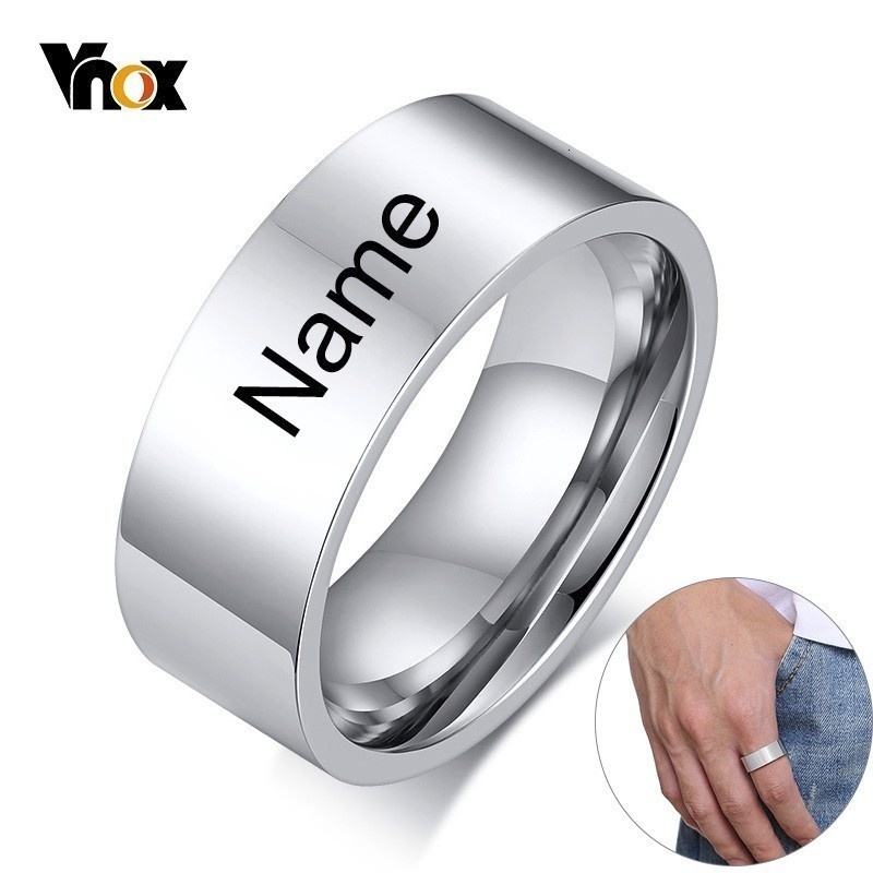 Vnox 8mm Classic Plain Ring fo - Initial Ring Custom 리뷰 및 가격