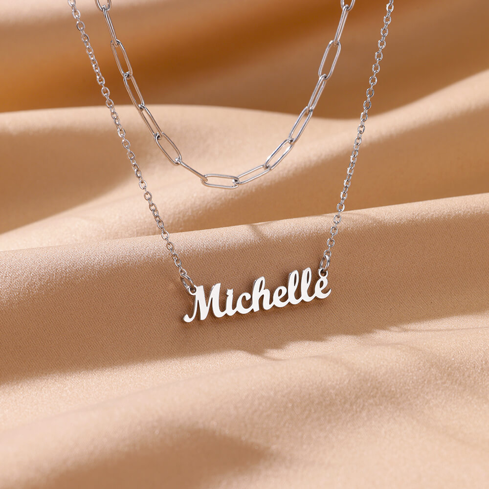 Custom Double-layer Name Neckl - Name Necklace Custom 리뷰 및 가격