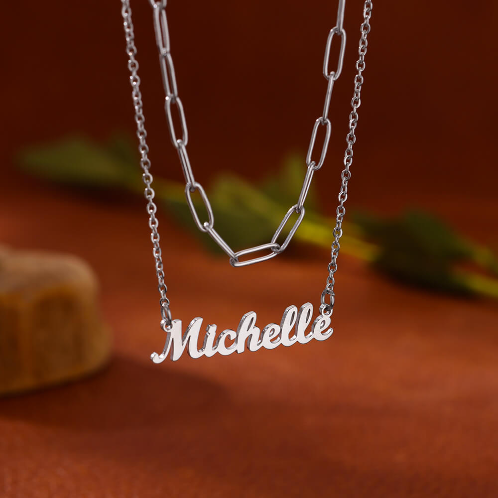 Custom Double-layer Name Neckl - Name Necklace Custom 리뷰 및 가격