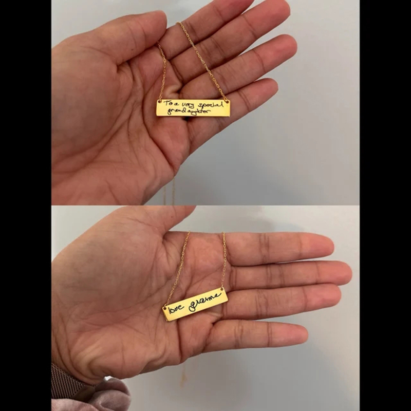 Custom Handwriting Name Bar Pe - Handwriting Necklace Bar 리뷰 및 가격