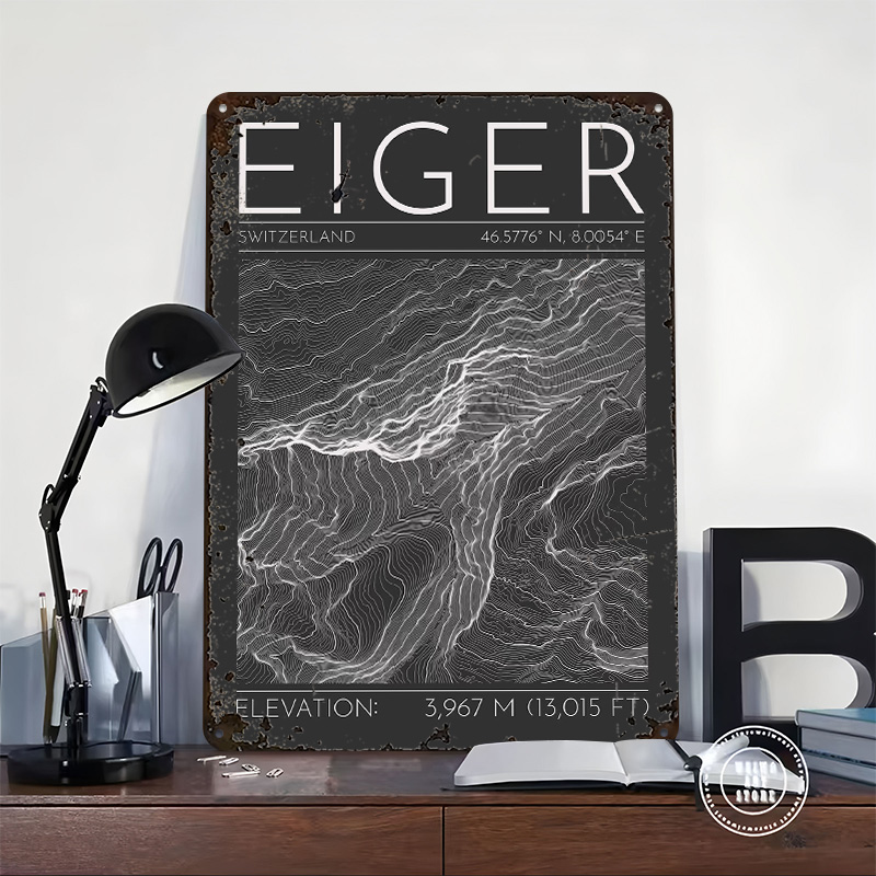 Eiger Mountain Topographic Con - Custom Map Poster 리뷰 및 가격
