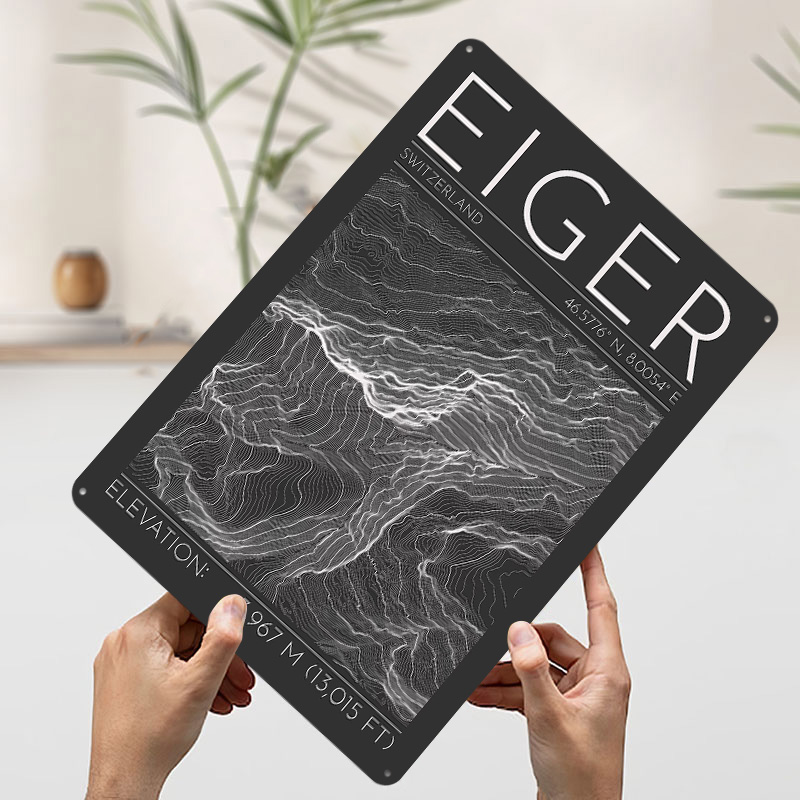 Eiger Mountain Topographic Con - Custom Map Poster 리뷰 및 가격