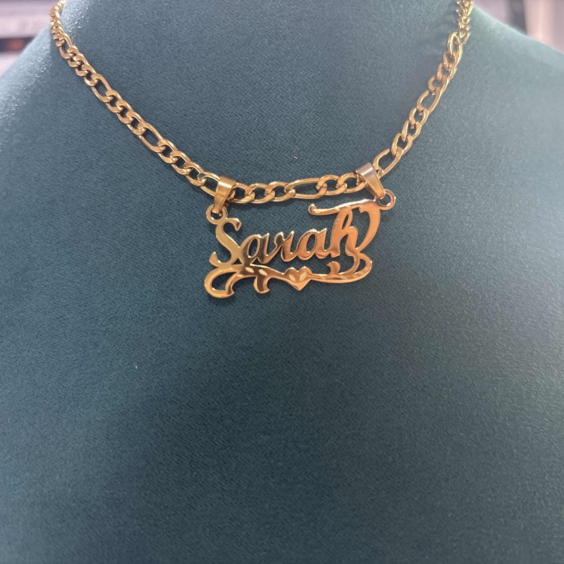 Custom Figaro Chain Heart Name - Name Necklace Custom 리뷰 및 가격