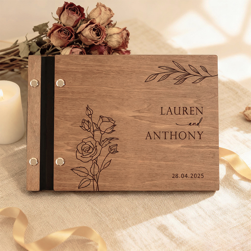 Personalized Wooden Wedding Gu - Custom Photo Book 리뷰 및 가격