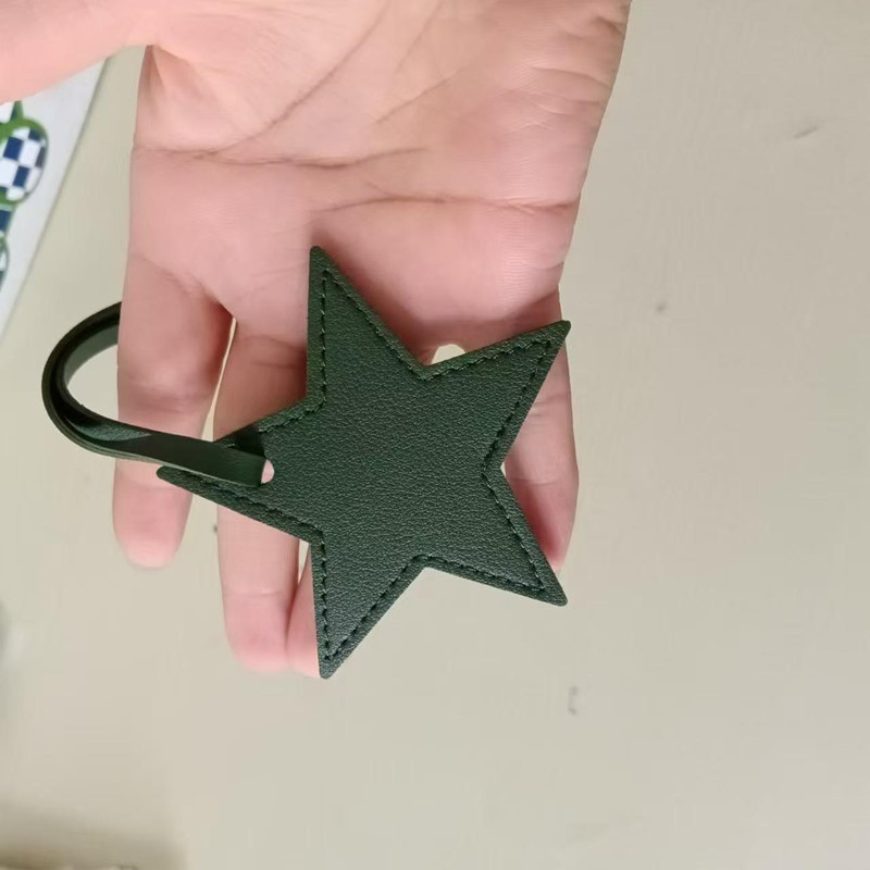 Free initials five pointed sta - Monogram Keychain Leather 리뷰 및 가격