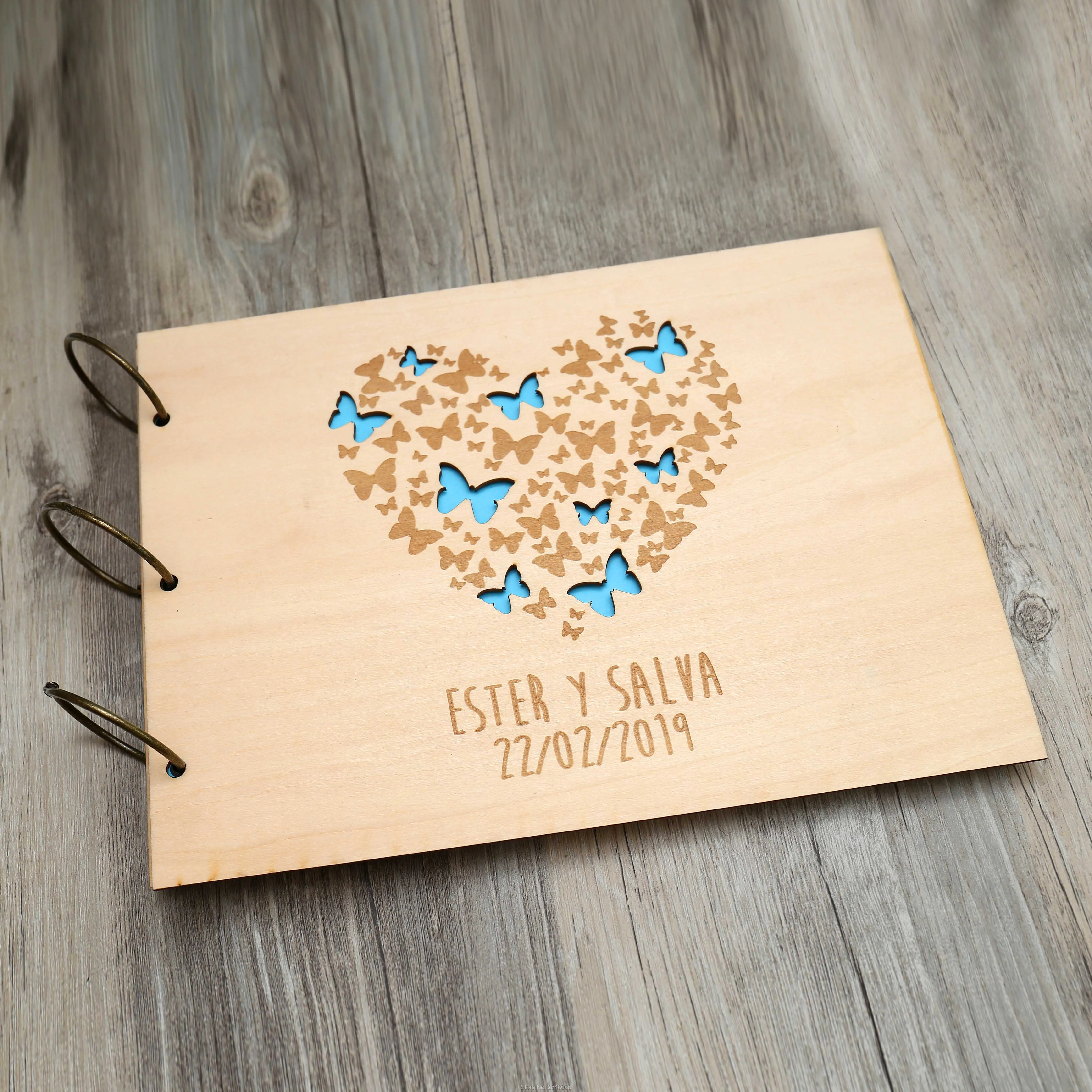 Rustic engraved  Heart  weddin - Custom Photo Book 리뷰 및 가격