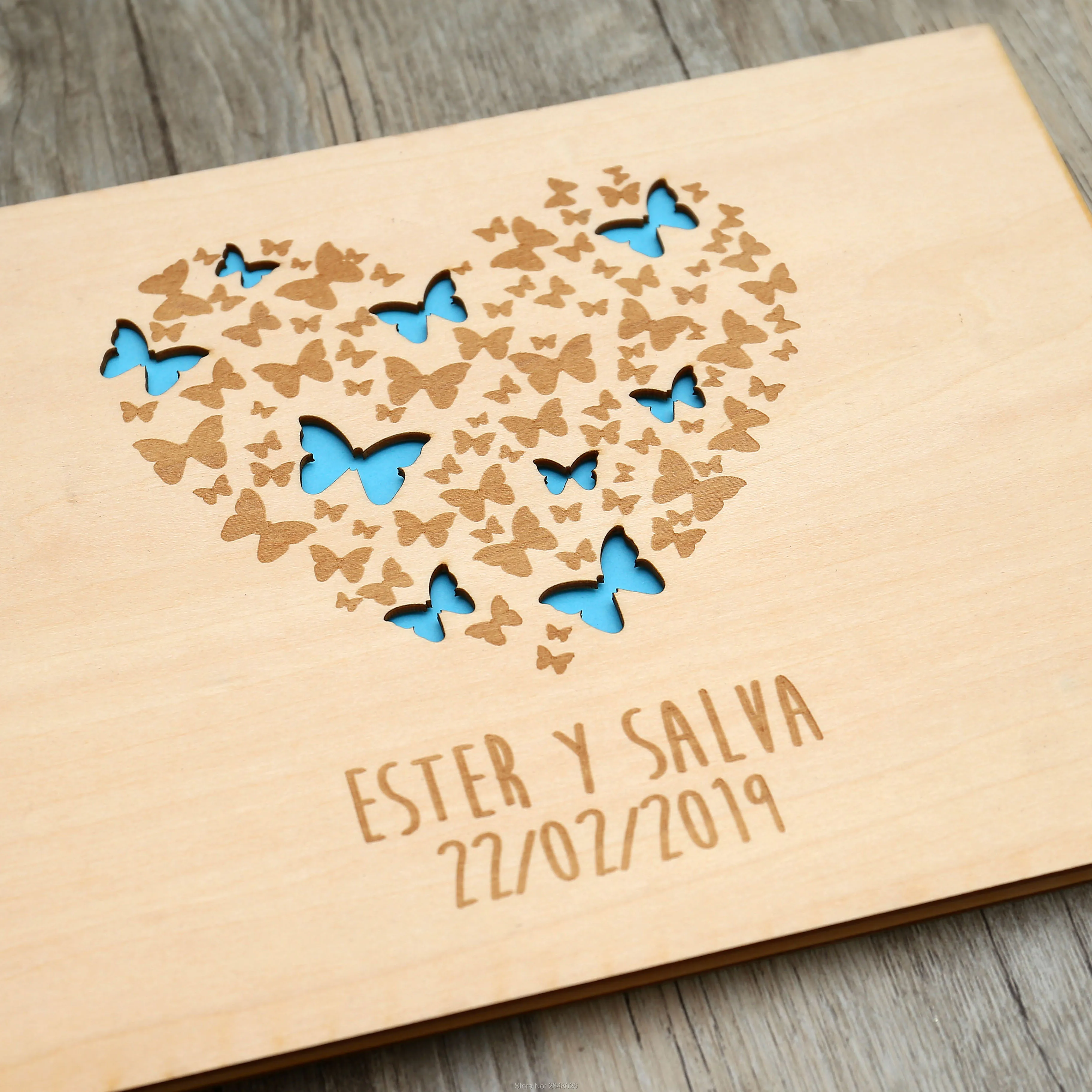 Rustic engraved  Heart  weddin - Custom Photo Book 리뷰 및 가격
